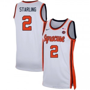 J.J. Starling SU Orange #2 White Men's Basketball NCAA Jersey | Premium Stitched Replica 15011338