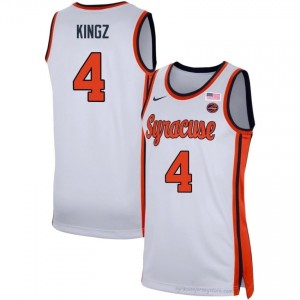 #4 Nate Kingz SU Orange Men's Jersey | NCAA Basketball Game Replica White Edition 94366300