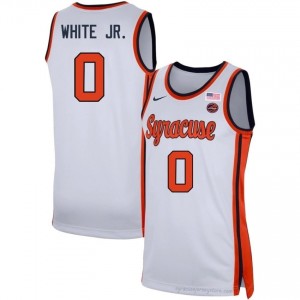#0 Sadiq White Jr. SU Orange Men's Jersey | NCAA Basketball Game Replica White Edition 80465365