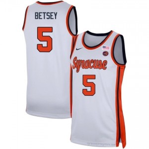 #5 Tyler Betsey SU Orange Men's Jersey | NCAA Basketball Game Replica White Edition 60087634