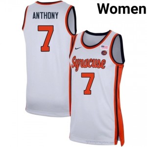 White Kiyan Anthony #7 Syracuse Orange Women's Basketball Jersey | Premium Orange Authentic NCAA Team Uniform 57468723