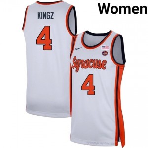Nate Kingz #4 Syracuse Orange Women's Jersey | 2025 NCAA White Basketball Authentic Fit 35932976