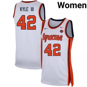 Syracuse Orange William Kyle III #42 White Women's Basketball College | NCAA Licensed Premium Edition 79799503