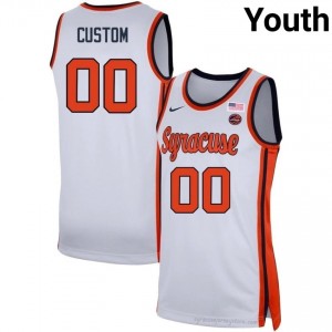 Custom #00 Orange Youth Jersey | 2025 NCAA White Basketball Authentic Fit 51348454