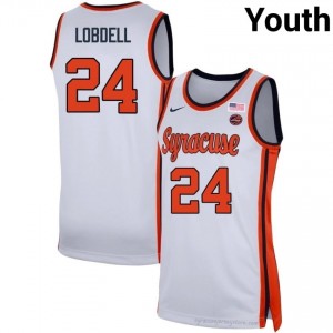 White Noah Lobdell #24 Orange Youth Basketball Jersey | Premium Orange Authentic NCAA Team Uniform 57130589