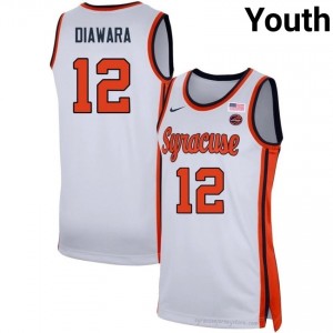 #12 Tiefing Diawara Orange Youth Jersey | NCAA Basketball Game Replica White Edition 10281818