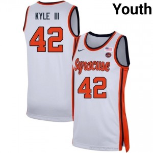 #42 William Kyle III Orange Youth Jersey | NCAA Basketball Game Replica White Edition 45612657